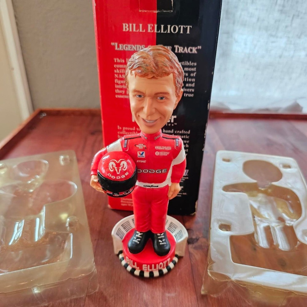 Bill Elliott Legends of the Track NASCAR Auto Car Racing Bobblehead Limited